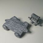 2 Pewter Train Cars, 1) Flat Bed Signed RB 1988,2) Box Car/ Passenger signed Ram