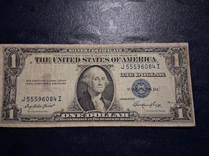 1935E RARE ERROR DOLLAR BILL SILVER CERTIFICATE BLUE SEAL CRISP CONDITION - Picture 1 of 7