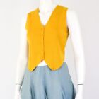 NWOT Vintage 90s Donna Karan DKNY Wool Vest Knit Top Gilet Cropped Button Up / S