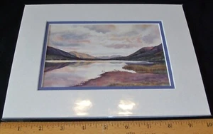 IMPRESIÓN ACUARELISTA SHARON FREEMAN ""SOMBRAS DE NOCHE DEL LAGO CUMBRE"" DE ALASKA - Imagen 1 de 9
