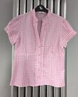 Pink & White Gingham Blouse Shirt Top - New Look - Sz 14
