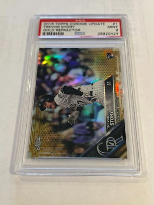 2016 TOPPS CHROME UPDATE GOLD REFRACTOR ROOKIE TREVOR STORY RC /50 PSA 9 MINT - Image 1 of 2