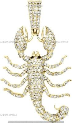 Colgante con dije de escorpión para hombre 1,90 quilates moissanita chapado en oro amarillo de 14 quilates Foto 1 de 4