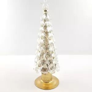Albero in vetro sfaccettato illuminato 13" con luci cambio colore di Valerie Gold - Foto 1 di 14