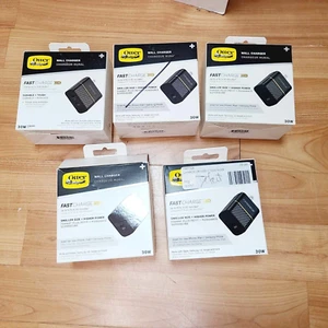 *STORE RETURNS* LOT OF 5x OTTERBOX WALL CHARGER 30W BLACK FAST CHARGE HIGH POWER - Zdjęcie 1 z 6