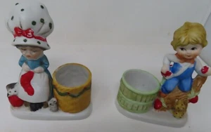 Lot 2 Vintage 1978 Little Luvkins Jasco Girl Boy Tea Light Candle Holder - Picture 1 of 7