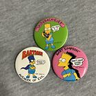 Bouton collectionneur vintage 1989 Les Simpson Bart Simpson (Lot de 3)
