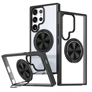 Magnetic Military Drop Protection Kickstand Clear Case for Samsung S24/S24+/23FE - Picture 1 of 47