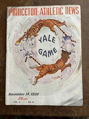 1936 Princeton v Yale football program “Tigers chasing Bulldog tail”KELLY/FRANK! - Image 1 of 4
