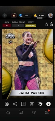Topps WWE SLAM *DIGITAL* - Chrome Black Superfractor Base - Jaida Parker 1/1 1CC - Image 1 of 2