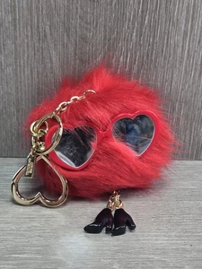 Victoria's Secret Angels NYC Rojo Pom Pom Corazón Gafas de sol Alas plateadas Llavero - Imagen 1 de 4