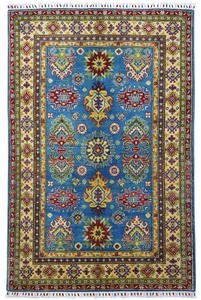 Hand-Knotted Afghani Kazak Wool Rug – 3’11″ x 6’0″ - Picture 1 of 5