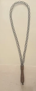 Antique Braided Wire Rug Beater Rustic Primitive Wood Handle 31”x 8” - Picture 1 of 6