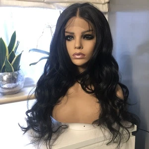 Style Icon Lace Front Full Wig 28 Inch Long Synthetic Body Wave Off Black M2 - Picture 1 of 6
