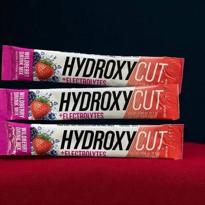 Mezcla de bebidas Hydroxycut sabor Wildberry Blast ~ 3 paquetes / 1,78 oz cada uno Foto 1 de 4