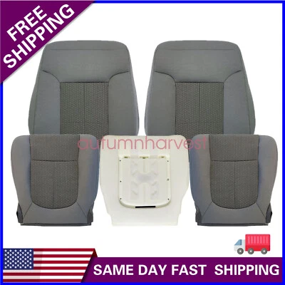 For 2011-2016 Ford F250 Lariat Front Bottom & Top Seat Cover Gray & Driver Foam Foto 1 de 4