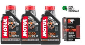 Oil & Filter Kit K&N For KTM 790 DUKE A 2018-2020 Motul 7100 10W50 - Picture 1 of 4