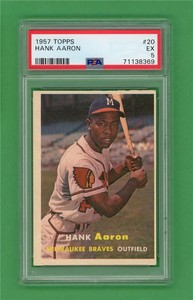 1957 Topps #20 Hank Aaron *** PSA EX 5 ** Milwaukee Braves vintage baseball card