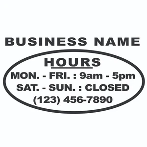 Store Hours Sticker Decal Sign Business Home Window Door Wall Vinyl Decal - Picture 1 of 2