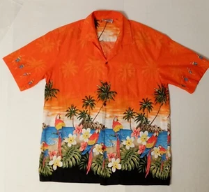 Pacific Legend Hawaiian Aloha Island Beach Life Palm Tree Button Up Shirt XL - Picture 1 of 7