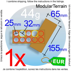 1x MDF Movement Tray 5x2 2x5 Mixed 25mm 32mm Round Bases Bandeja De Movimiento - Foto 1 di 7