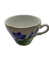 Blue flowers hand painted gold trim demitasse cup vintage Japan