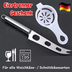 Edelstahl Käsemesser + Eiertrenner Küchenmesser Schnittkäse Weichkäse Messer - Bild 1 von 6
