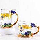 3D Butterfly Rose Tea Cup Carved Flower Cup Coffee Tea Glass Enamel Cups ZDP