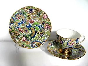 ROYAL TARA IRELAND RTA15 PAISLEY CHINTZ TRIO 3 TLG SET TASSE UNTERTASSE LECKERBISSENTELLER #2 - Bild 1 von 12