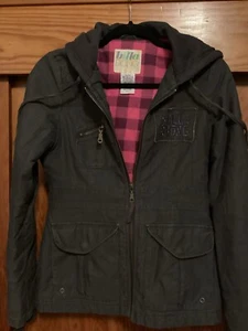 Vintage Billabong Women’s Plaid Lined Hooded Zip Jacket Size S - Picture 1 of 7