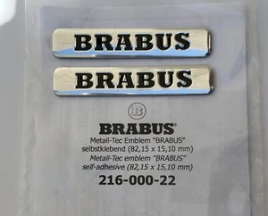 Genuine BRABUS Side Marker Badges / Side Emblems PAIR (CHROME) NEW - Picture 1 of 1