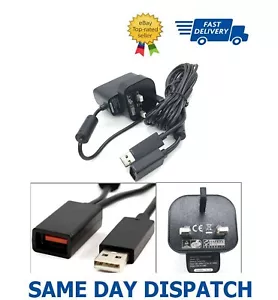 NUOVO MICROSOFT XBOX 360 KINECT SENSORE ALIMENTAZIONE ADATTATORE UK AC USB - Foto 1 di 4