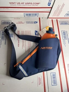 Nspire 18oz Single Bottle Hydration Belt Navy/Orange Running Walk Christmas Gift - Picture 1 of 4
