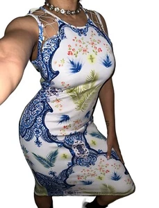 Bold Elements Women’s Sz S Scuba Sheath Dress Tropical Paisley Floral Print - Picture 1 of 5
