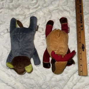 ANIMAL PLANET 2 PACK HOLIDAY PLUSH TOYS Dog WITH SQUEAKERS Reindeer Bear 0444 - Picture 1 of 5