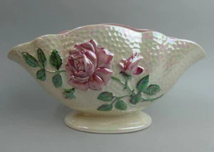 MALING ART DECO LUSTRE POTTERY 'ROSES' VASE 1930's - Picture 1 of 6