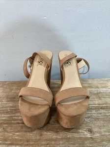 Damen-Plateau-Heels braun Wildlederimitat Größe 6 - Bild 1 von 5