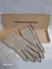 Vintage 1950's Lady Arlene Peccary Pigskin Driving Gloves Size 7 1/2 Oatmeal