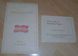 catalogo dm vecchio prospetto medico sostituzione denti walkerite gomma plastica inglese 1928 - Foto 1 di 5