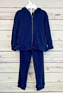 Cute! Splendid Hoodie Jog Suit Youth Size 4T Blue Long Sleeve Ruffle Pockets. - Picture 1 of 10