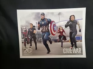 Litografía de Disney Movie Club Marvel Capitán América Guerra Civil 7"" x 5"" 20 AÑOS - Imagen 1 de 5