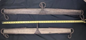 Antikes Pferd einzelnes Baumjoch x2 altes Scheunenzeug zum Restaurieren oder Dekorieren - Bild 1 von 5