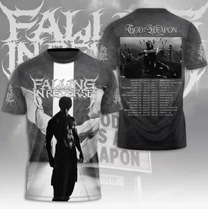 Maglietta 3D Falling In Reverse God Is A Weapon Tour 2025 CG2645 - Foto 1 di 3