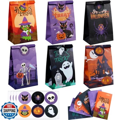 JOYIN 24 PCS Halloween Treat Bags with Stickers, Candy and Goodie Bags for Ha - Image 1 of 4