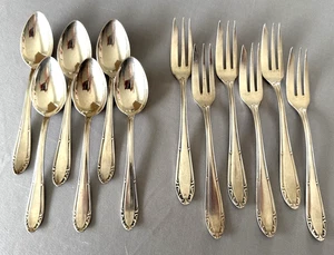 Vintage CBS Germany 100 versilberte 6 Dessert/Teelöffel & 6 Dessert/Gabeln - Bild 1 von 11