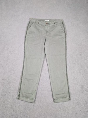 Pantalones Maurices Para Mujer 3/4 Verde Chino Elastizados Informales Sarga Cremallera Mosca Pierna Recta Foto 1 de 4