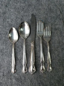 Rogers Bros Daybreak Elegant Lady Silverplate Flatware Set 5pc 1952 NOS Tarnish - Picture 1 of 16