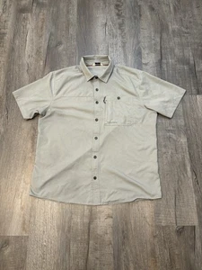 Simms Challenger Short Sleeve Performance Shirt LG Gray Stretch Vented A75 - Picture 1 of 12