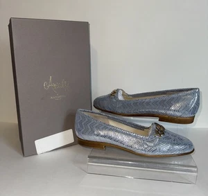 Amalfi by Rangoni Oste elegante Damen-Slipper aus Leder Halbschuhe 6,5 himmelblau - Bild 1 von 5