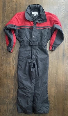复古 90 年代哥伦比亚红色黑色滑雪套装连体雪地服男式 L — 第 1/4 张图片